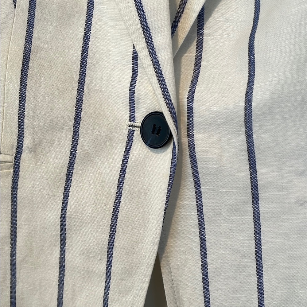 Talbots Women's White Striped Blazer - Picture 2 of 12